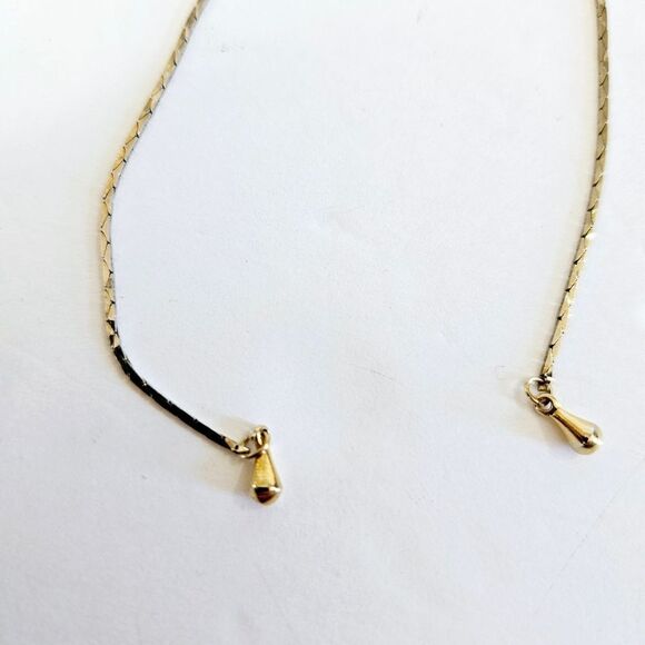 Vintage Gold Tone Textured Mesh Rose Floral Lariat Slide Adjustable Necklace - Picture 4 of 8